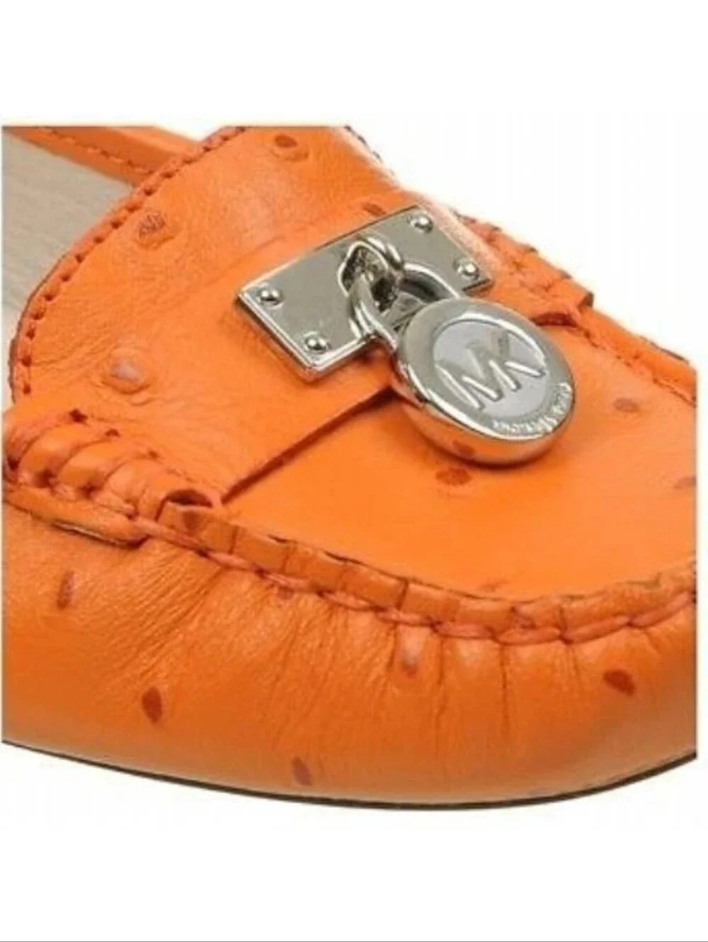 Michael Kors Hamilton Leather Driving Loafers | Tangerine Orange | Size 7.5